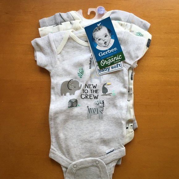Gerber Animals Onesies - 3 pack - NEWBORN - Picture 1 of 4